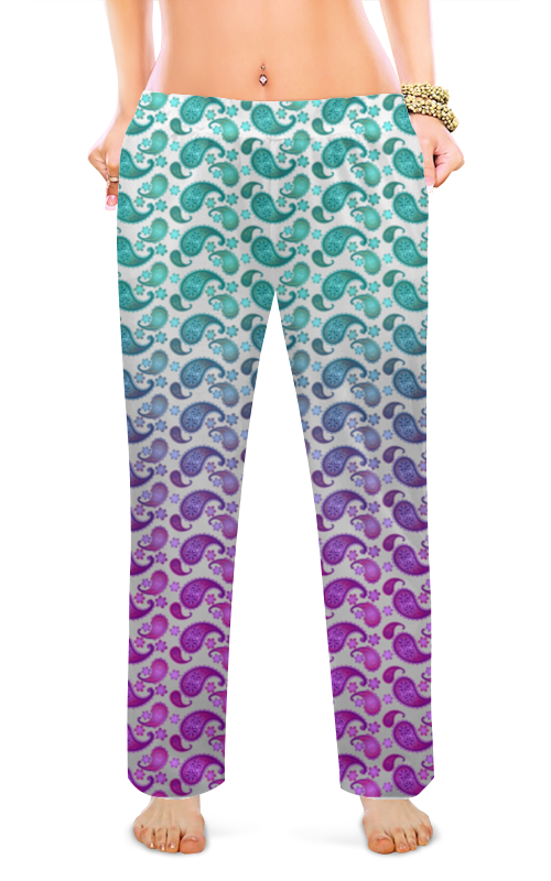 Printio Женские пижамные штаны Узоры пейсли с градиентом printio женские пижамные штаны дивные узоры