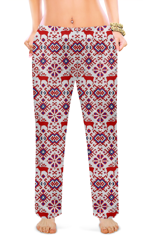 Printio Женские пижамные штаны Рождественские олени