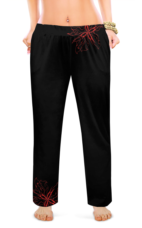 Printio Женские пижамные штаны Огненные цветы printio женские пижамные штаны зимние цветы