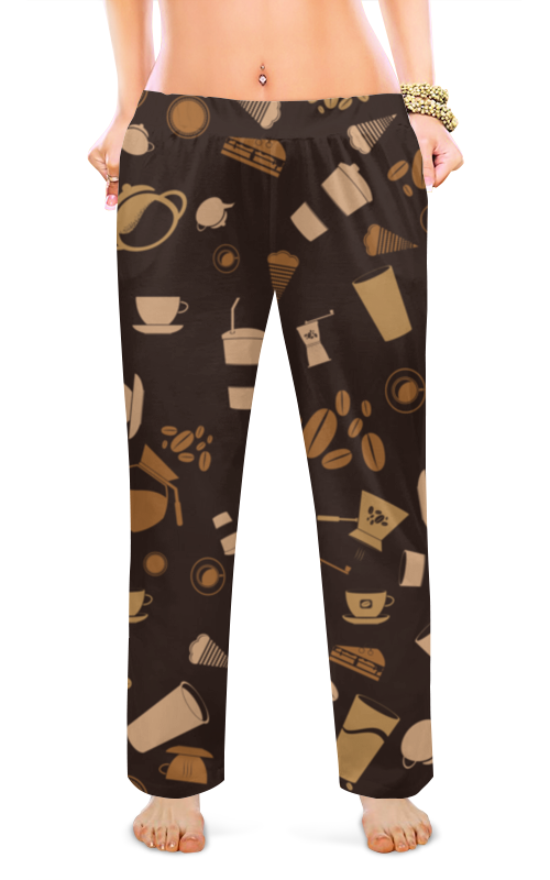 Printio Женские пижамные штаны Кофе. printio мужские пижамные штаны кофе