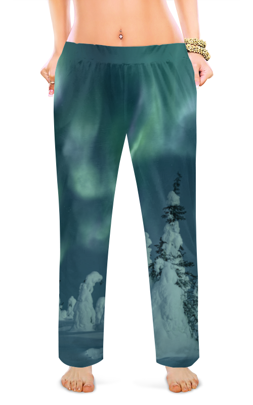 цена Printio Женские пижамные штаны Северное сияние
