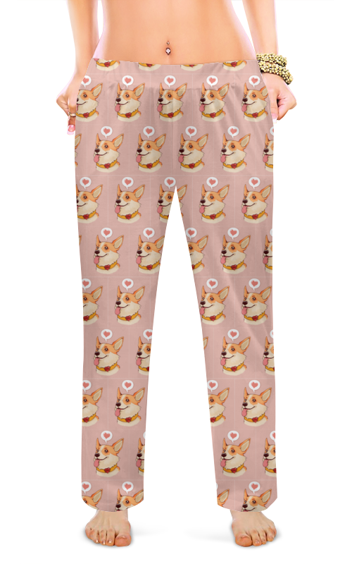 printio мужские пижамные штаны узоры с корги Printio Женские пижамные штаны Корги