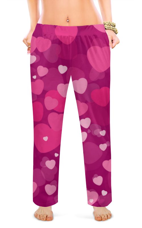 Printio Женские пижамные штаны Сердца страсти ежедневник девочки сердца на розовом 28901