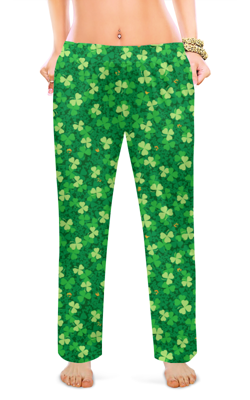 Printio Женские пижамные штаны Клеверная поляна printio толстовка с полной запечаткой клеверная поляна