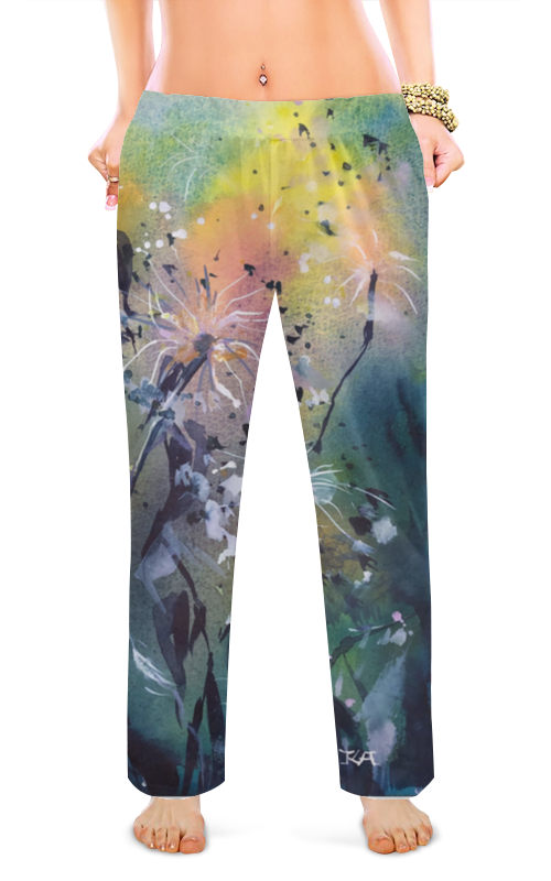 Printio Женские пижамные штаны Зимние цветы