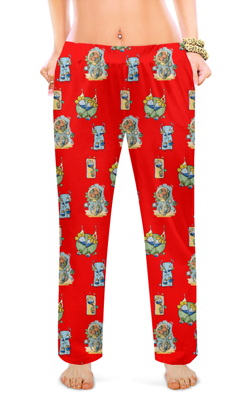 Printio Женские пижамные штаны Цветочные узоры mix