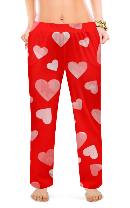 printio женские пижамные штаны текстурка Printio Женские пижамные штаны Штаны красные
