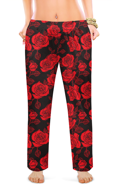 Printio Женские пижамные штаны Цветочный стиль. розы printio женские пижамные штаны цветочный стиль