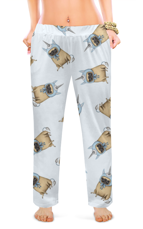 Printio Женские пижамные штаны Мопс единорог printio женские пижамные штаны мопс единорог