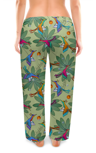 Заказать пижаму в Москве. Женские пижамные штаны LOVELY BIRDS от ELENA ZHARINOVA - готовые дизайны и нанесение принтов.