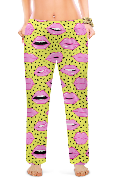 Заказать пижаму в Москве. Женские пижамные штаны Поцелуй от print.io  - готовые дизайны и нанесение принтов.