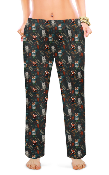 Заказать пижаму в Москве. Женские пижамные штаны лис и его друзья от juliafast77 - готовые дизайны и нанесение принтов.