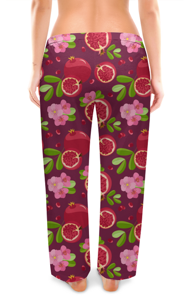 Заказать пижаму в Москве. Женские пижамные штаны Плоды граната от IrinkaArt  - готовые дизайны и нанесение принтов.
