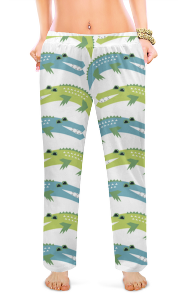 Заказать пижаму в Москве. Женские пижамные штаны Крокодилы от axenova-n@yandex.ru - готовые дизайны и нанесение принтов.