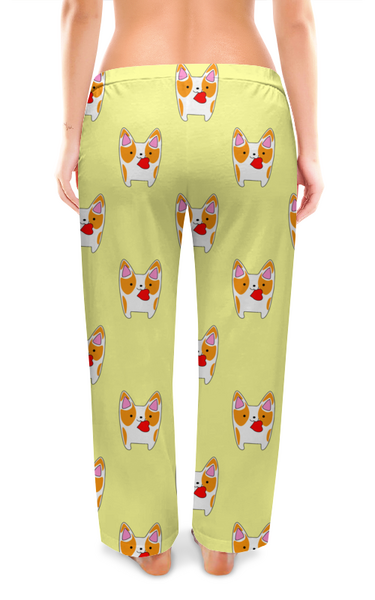 Заказать пижаму в Москве. Женские пижамные штаны корги от queen  - готовые дизайны и нанесение принтов.