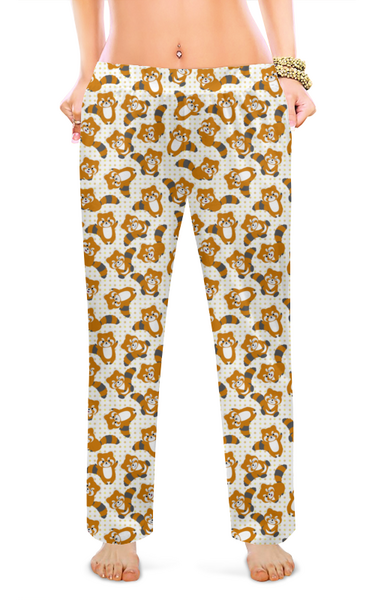 Заказать пижаму в Москве. Женские пижамные штаны енот. от queen  - готовые дизайны и нанесение принтов.