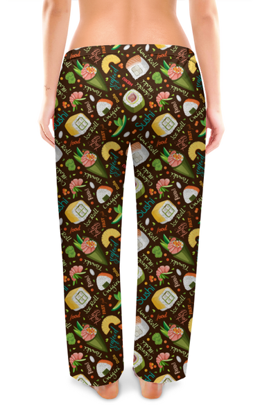 Заказать пижаму в Москве. Женские пижамные штаны Много суши от IrinkaArt  - готовые дизайны и нанесение принтов.
