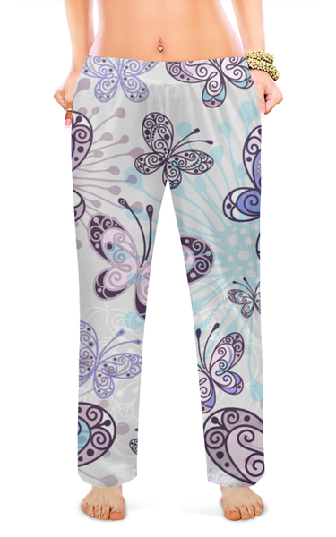Заказать пижаму в Москве. Женские пижамные штаны бабочки от solntse - готовые дизайны и нанесение принтов.