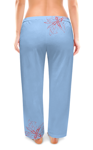 Заказать пижаму в Москве. Женские пижамные штаны Огненные цветы от aviva - готовые дизайны и нанесение принтов.