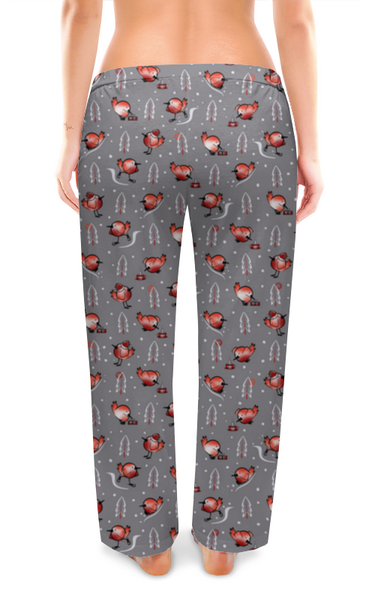 Заказать пижаму в Москве. Женские пижамные штаны НОВОГОДНИЕ ПТИЧКИ от ELENA ZHARINOVA - готовые дизайны и нанесение принтов.