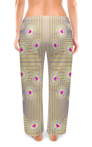 Заказать пижаму в Москве. Женские пижамные штаны Цветочный паттерн от Stil na yarkosti - готовые дизайны и нанесение принтов.