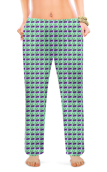 Заказать пижаму в Москве. Женские пижамные штаны Сливы от Лана  - готовые дизайны и нанесение принтов.