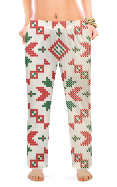 Заказать пижаму в Москве. Женские пижамные штаны Вязаный узор от FireFoxa - готовые дизайны и нанесение принтов.