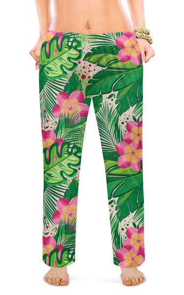Заказать пижаму в Москве. Женские пижамные штаны Тропические букеты  от IrinkaArt  - готовые дизайны и нанесение принтов.