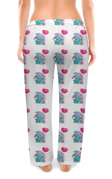 Заказать пижаму в Москве. Женские пижамные штаны зайка от queen  - готовые дизайны и нанесение принтов.