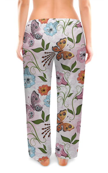 Заказать пижаму в Москве. Женские пижамные штаны Летние цветы от Ирина - готовые дизайны и нанесение принтов.