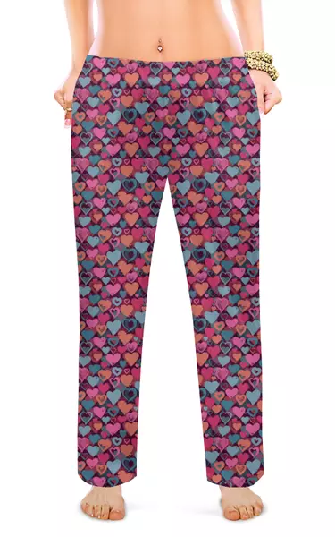 Заказать пижаму в Москве. Женские пижамные штаны любовь от queen  - готовые дизайны и нанесение принтов.