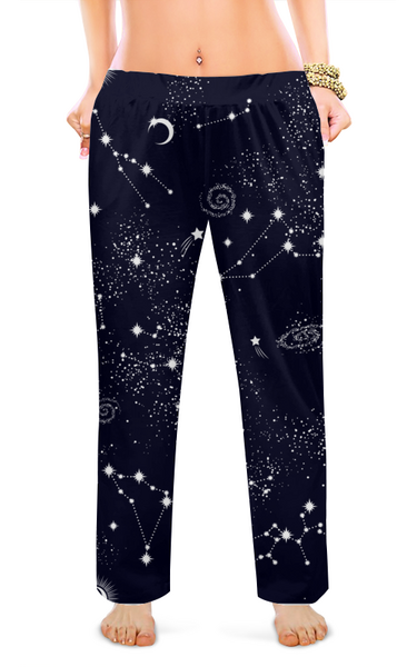 Заказать пижаму в Москве. Женские пижамные штаны Космос от print.io  - готовые дизайны и нанесение принтов.