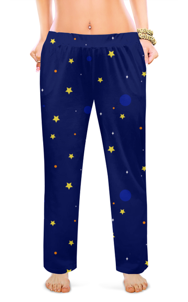 Заказать пижаму в Москве. Женские пижамные штаны Звездная ночь от T-shirt print  - готовые дизайны и нанесение принтов.