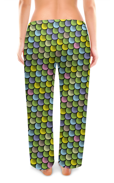 Заказать пижаму в Москве. Женские пижамные штаны Чешуя золотой рыбки от IrinkaArt  - готовые дизайны и нанесение принтов.