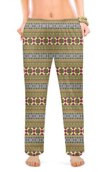 Заказать пижаму в Москве. Женские пижамные штаны Геометрический орнамент от valezar - готовые дизайны и нанесение принтов.