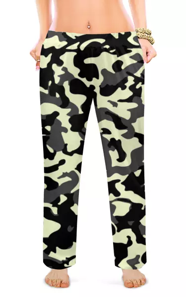 Заказать пижаму в Москве. Женские пижамные штаны Камуфляж от oneredfoxstore@gmail.com - готовые дизайны и нанесение принтов.