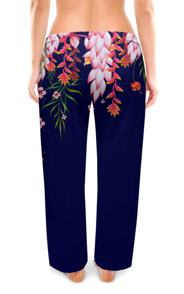 Заказать пижаму в Москве. Женские пижамные штаны Цветы от Ирина - готовые дизайны и нанесение принтов.