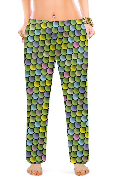 Заказать пижаму в Москве. Женские пижамные штаны Чешуя золотой рыбки от IrinkaArt  - готовые дизайны и нанесение принтов.