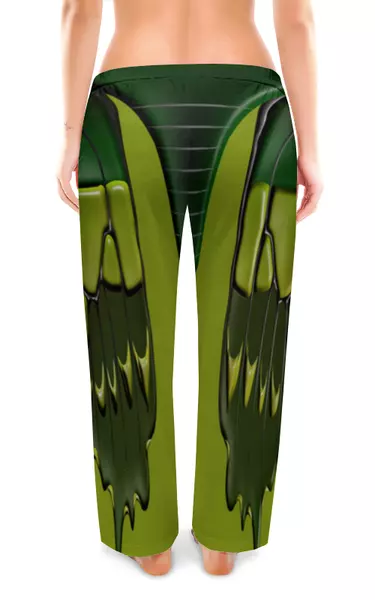 Заказать пижаму в Москве. Женские пижамные штаны Кожаные зеленые мотивы от Alexey Evsyunin - готовые дизайны и нанесение принтов.