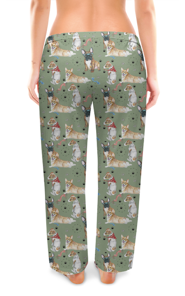 Заказать пижаму в Москве. Женские пижамные штаны Собака друг человека от juliafast77 - готовые дизайны и нанесение принтов.