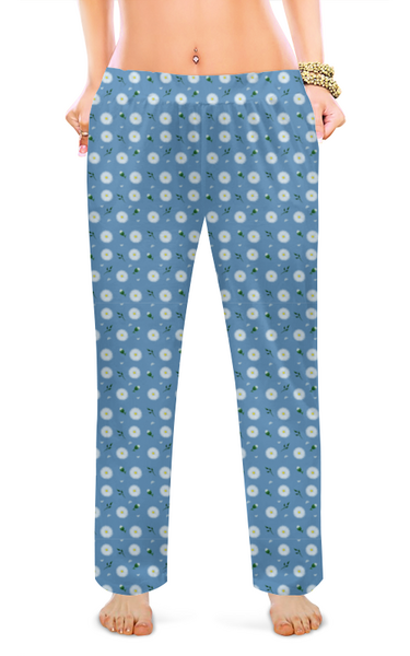 Заказать пижаму в Москве. Женские пижамные штаны Ромашки от Виктория  - готовые дизайны и нанесение принтов.
