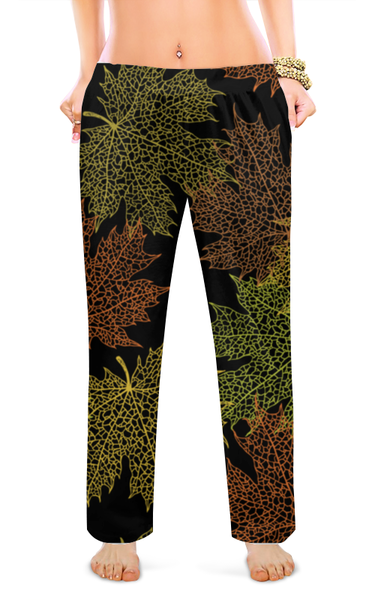 Заказать пижаму в Москве. Женские пижамные штаны Кленовые листья от Yaroslava - готовые дизайны и нанесение принтов.