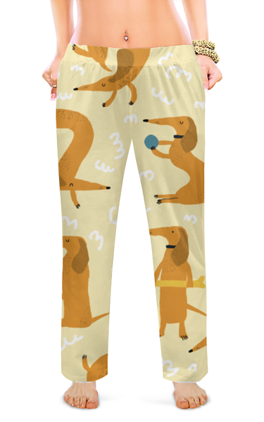 Заказать пижаму в Москве. Женские пижамные штаны Такса от Yaroslava - готовые дизайны и нанесение принтов.