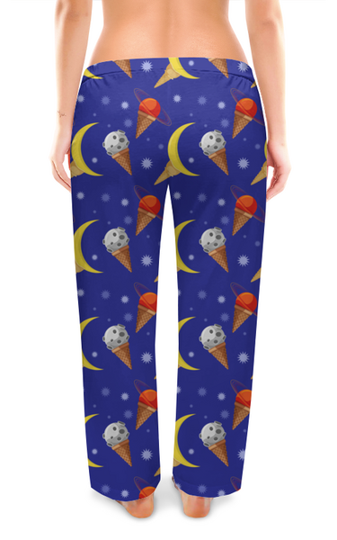 Заказать пижаму в Москве. Женские пижамные штаны Космическое мороженое от IrinkaArt  - готовые дизайны и нанесение принтов.