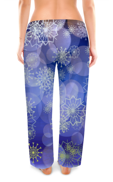 Заказать пижаму в Москве. Женские пижамные штаны СНЕЖИНКА от Phoenix-W  - готовые дизайны и нанесение принтов.