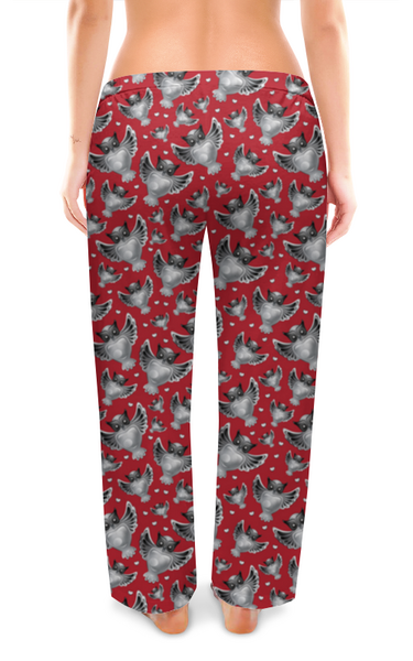 Заказать пижаму в Москве. Женские пижамные штаны Серебряные совы от ELENA ZHARINOVA - готовые дизайны и нанесение принтов.