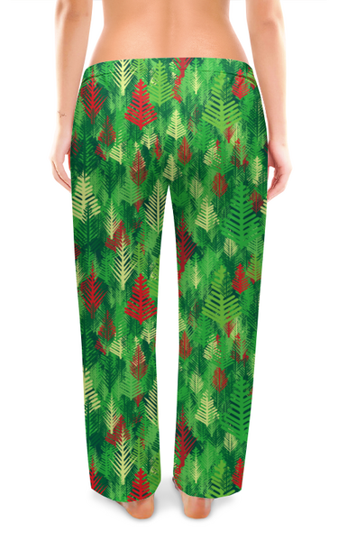 Заказать пижаму в Москве. Женские пижамные штаны Яркие абстрактные деревья от IrinkaArt  - готовые дизайны и нанесение принтов.