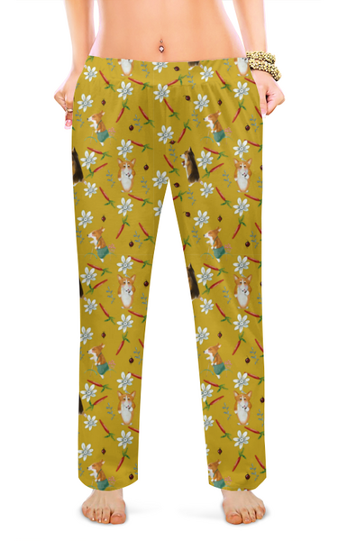 Заказать пижаму в Москве. Женские пижамные штаны Летний корги от juliafast77 - готовые дизайны и нанесение принтов.