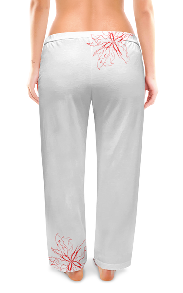 Заказать пижаму в Москве. Женские пижамные штаны Огненные цветы от aviva - готовые дизайны и нанесение принтов.