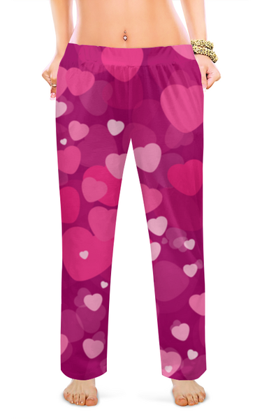 Заказать пижаму в Москве. Женские пижамные штаны Сердца страсти от IrinkaArt  - готовые дизайны и нанесение принтов.